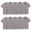Heather Gray (5-Pack) 5 10-Pack School Uniform Tagless Polo Tshirt for Little Boys & Big Boys
